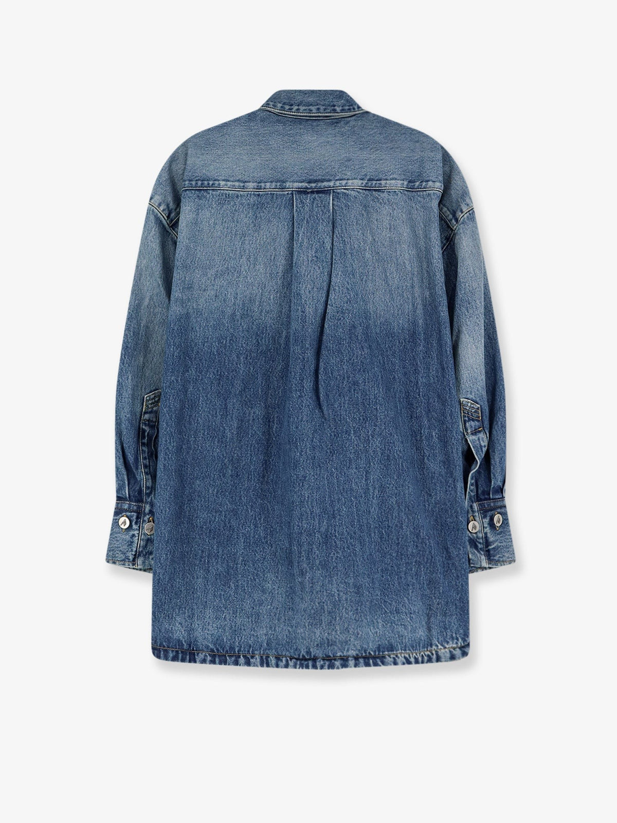 The Attico Women's Bomber Blue Denim Shirt Blue