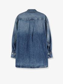 The Attico Women's Bomber Blue Denim Shirt Blue