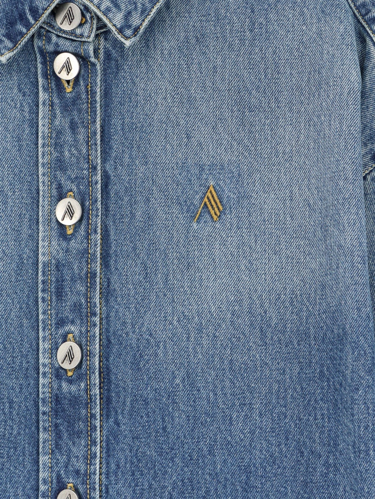 The Attico Women's Bomber Blue Denim Shirt Blue