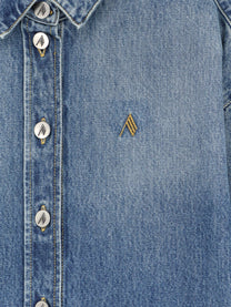 The Attico Women's Bomber Blue Denim Shirt Blue