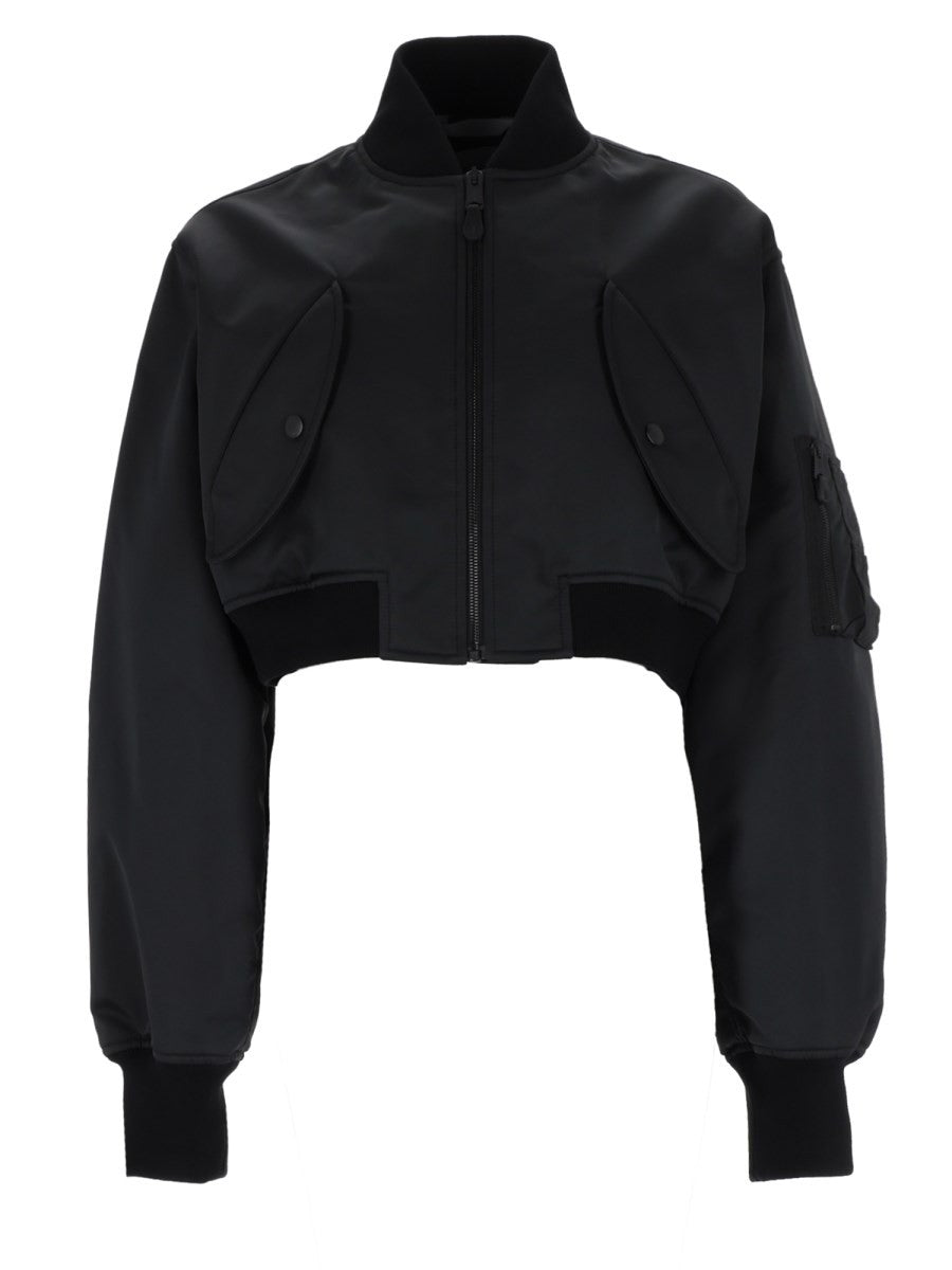 Balenciaga Women's Bomber Cropped Con Zip Black