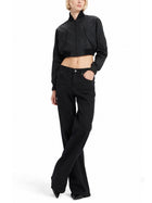 Balenciaga Women's Zip Bomber Cropped Black, view 2