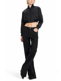 Balenciaga Women's Bomber Cropped Con Zip Black