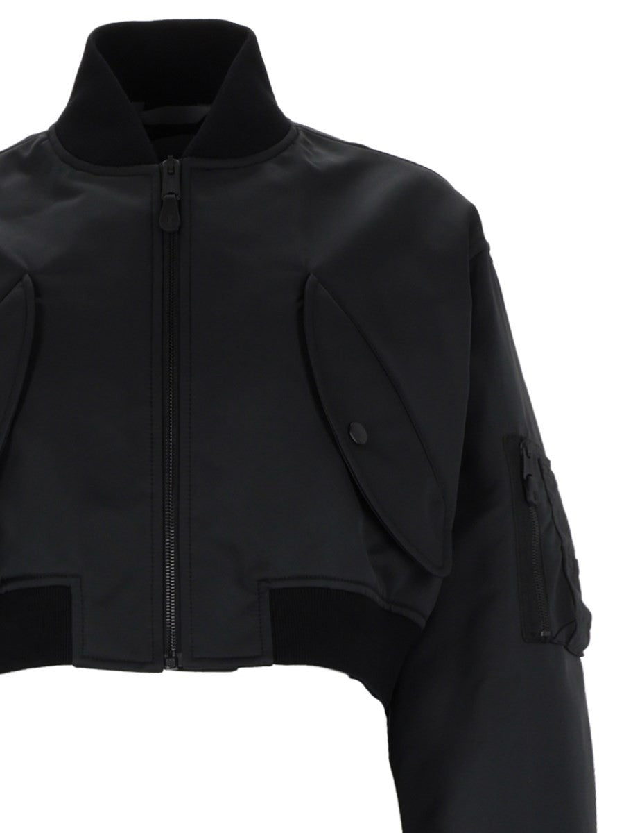 Balenciaga Women's Zip Bomber Cropped Black, view 3