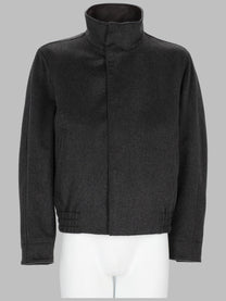 Lardini Men's Bomber in Lana Collo Alto Grey