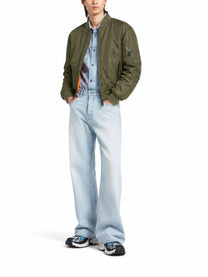 Balenciaga Men's Bomber in Nylon Green, view 2