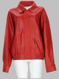 Alysi Women's Bomber in Pelle Red