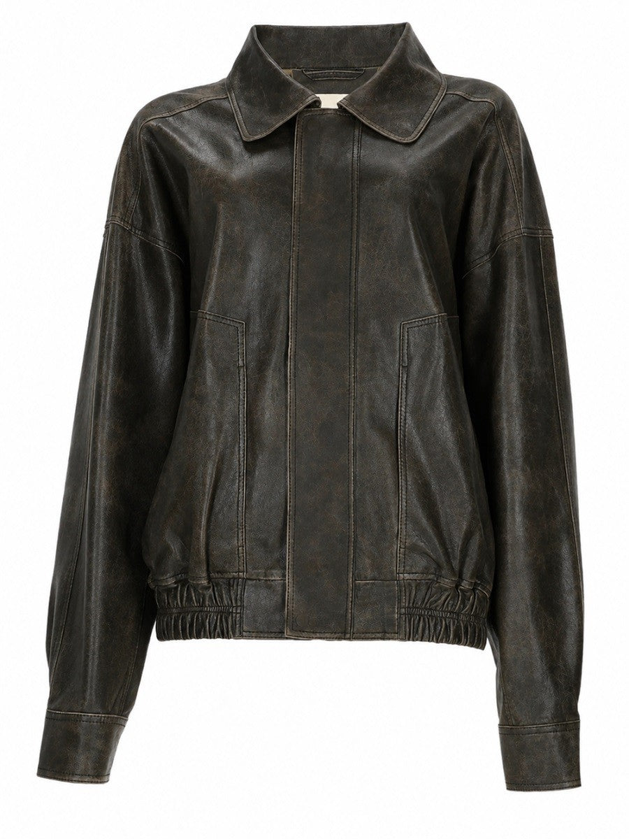 Alysi Women's Bomber in Pelle Brown