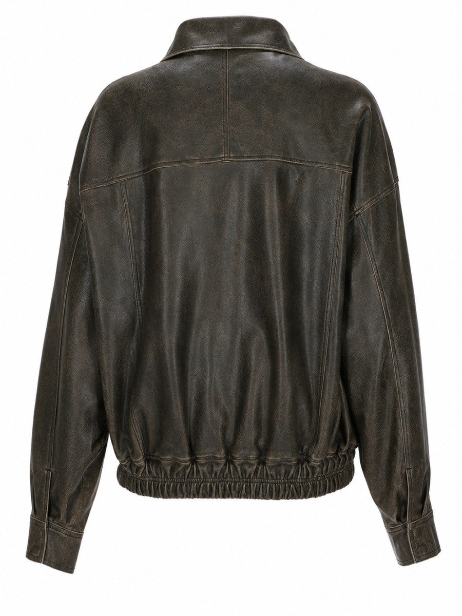 Alysi Women's Bomber in Pelle Brown