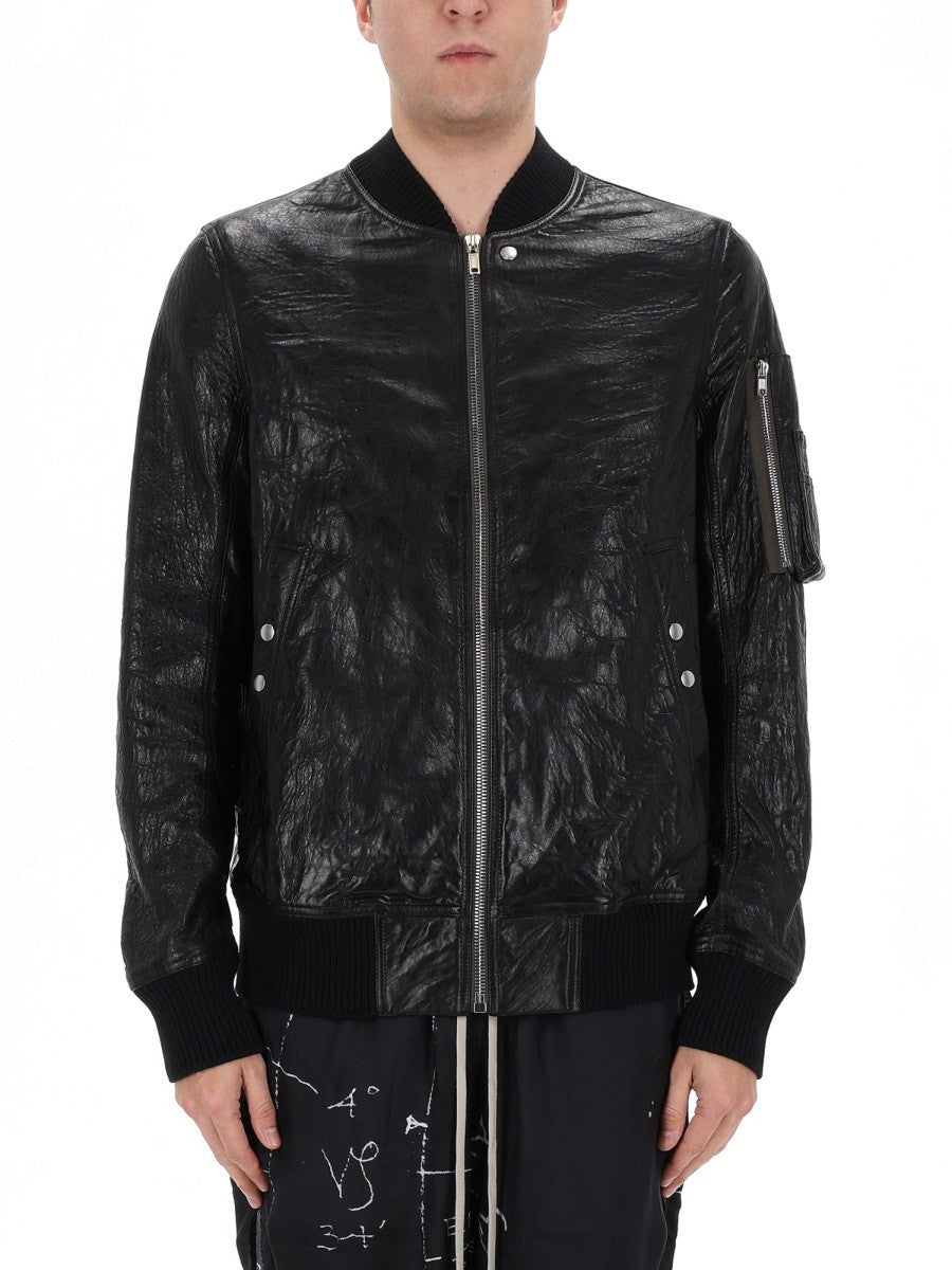 Rick Owens Men's Bomber Jacket Classic Flight Black