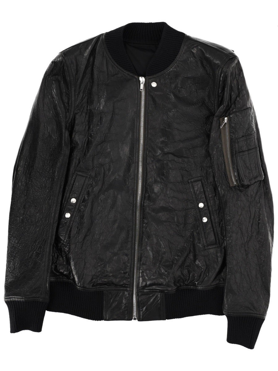Rick Owens Men's Bomber Jacket Classic Flight Black