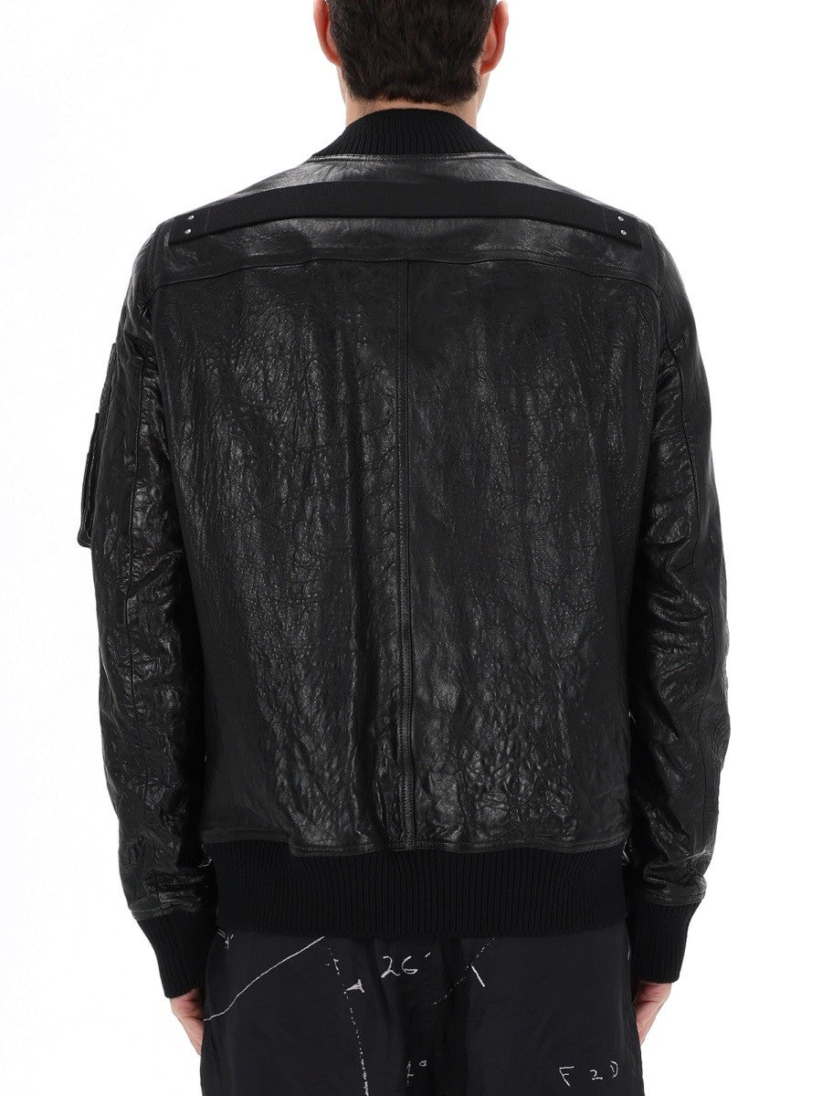 Rick Owens Men's Bomber Jacket Classic Flight Black