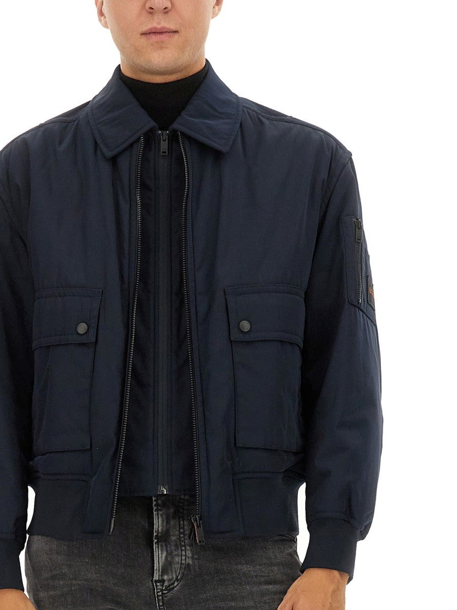 BOSS Men's Bomber Jacket Blue, view 4