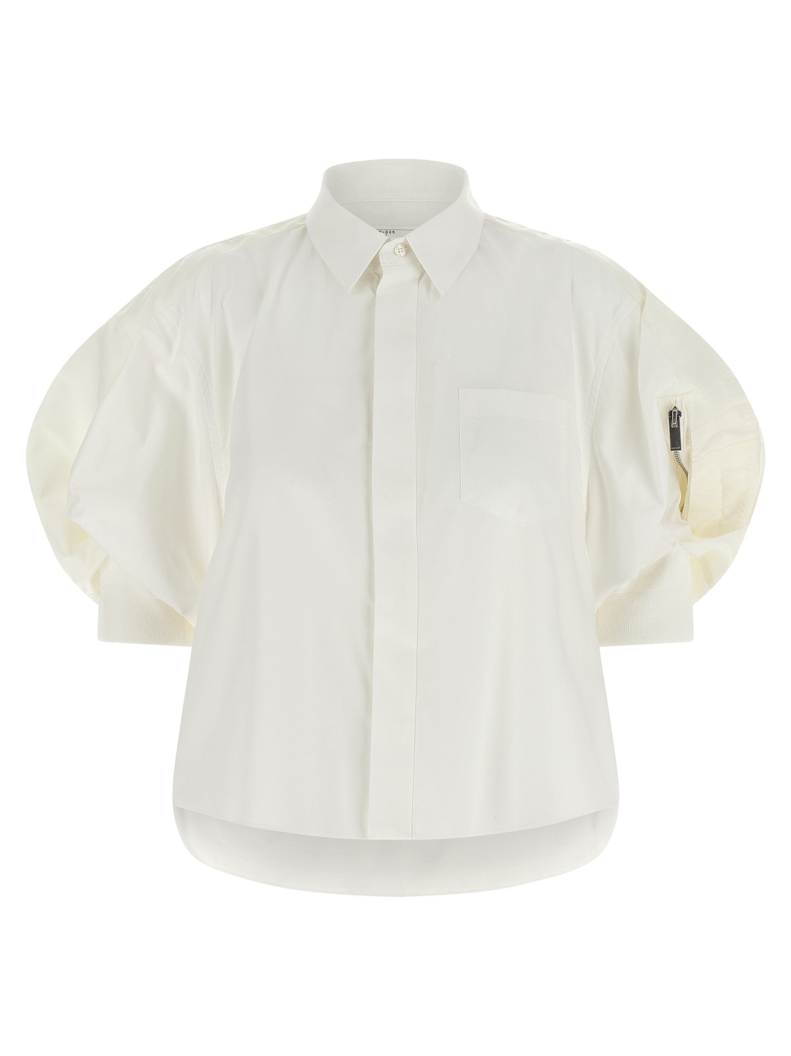 Sacai Bomber Sleeve Shirt White