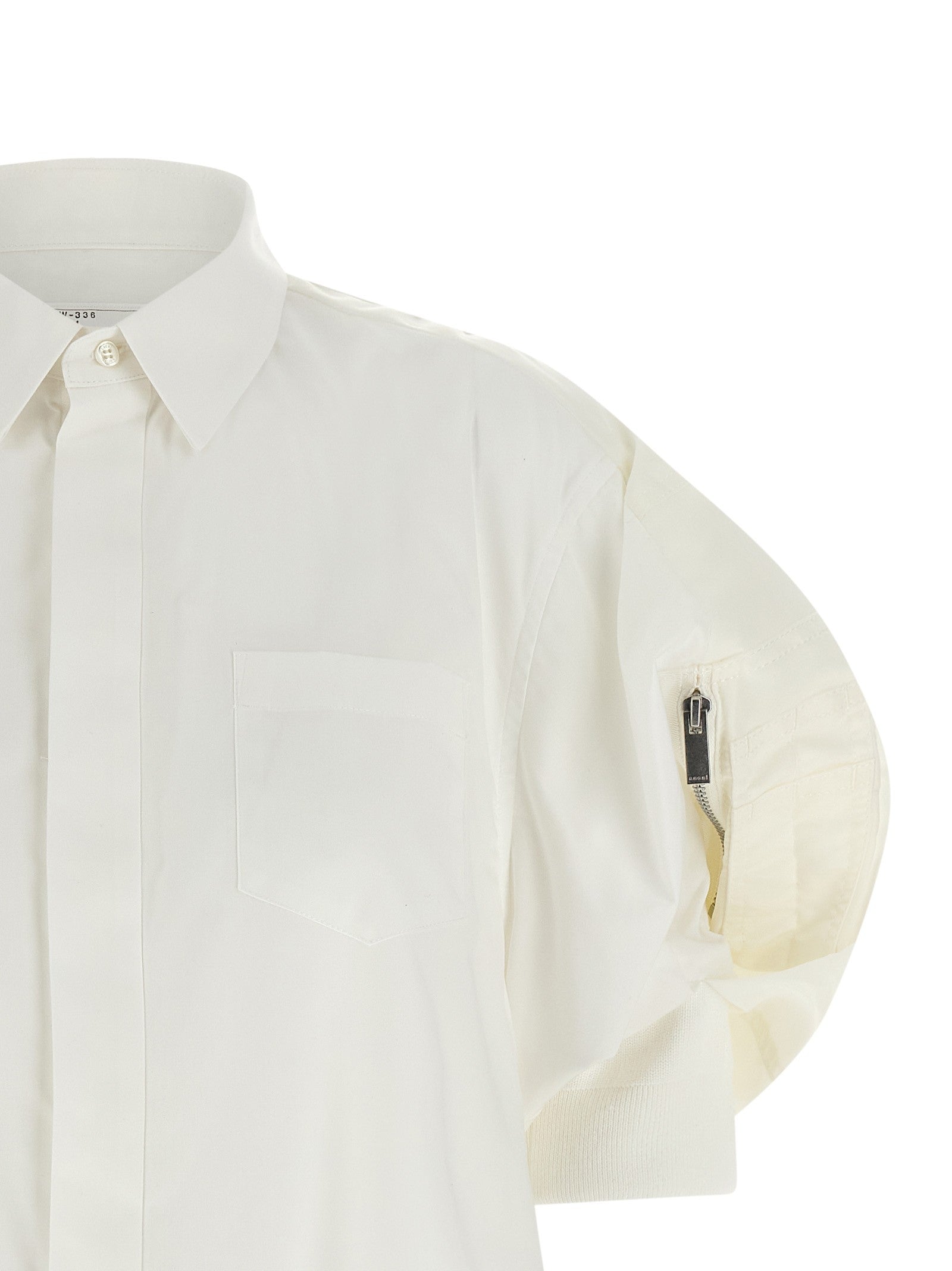 Sacai Bomber Sleeve Shirt White