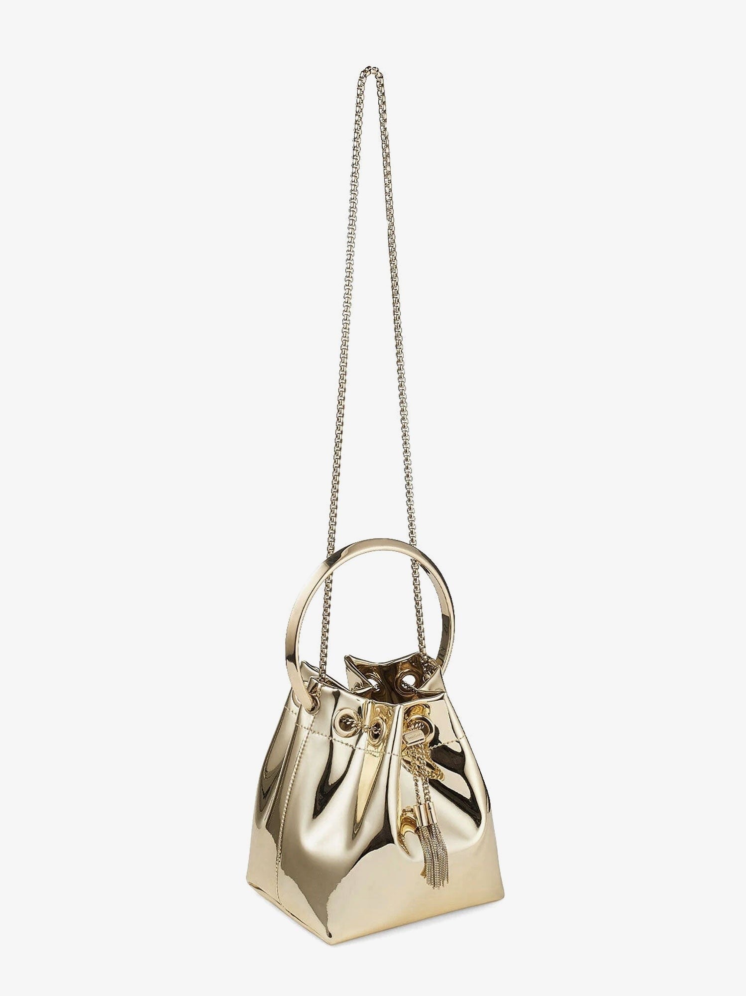 Jimmy Choo Women's Bon Bon Metallic Leather Bucket Bag Gold