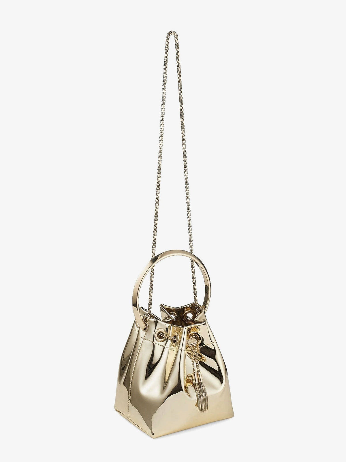 Jimmy Choo Women's Bon Bon Metallic Leather Bucket Bag Gold, view 3