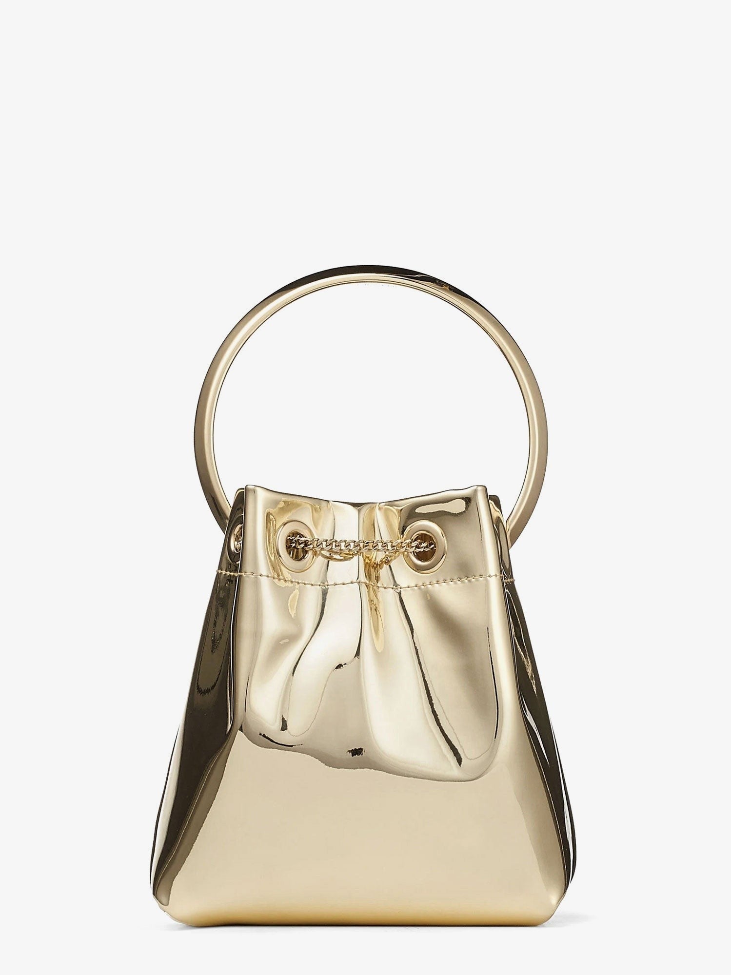 Jimmy Choo Women's Bon Bon Metallic Leather Bucket Bag Gold