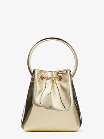 Jimmy Choo Women's Bon Bon Metallic Leather Bucket Bag Gold