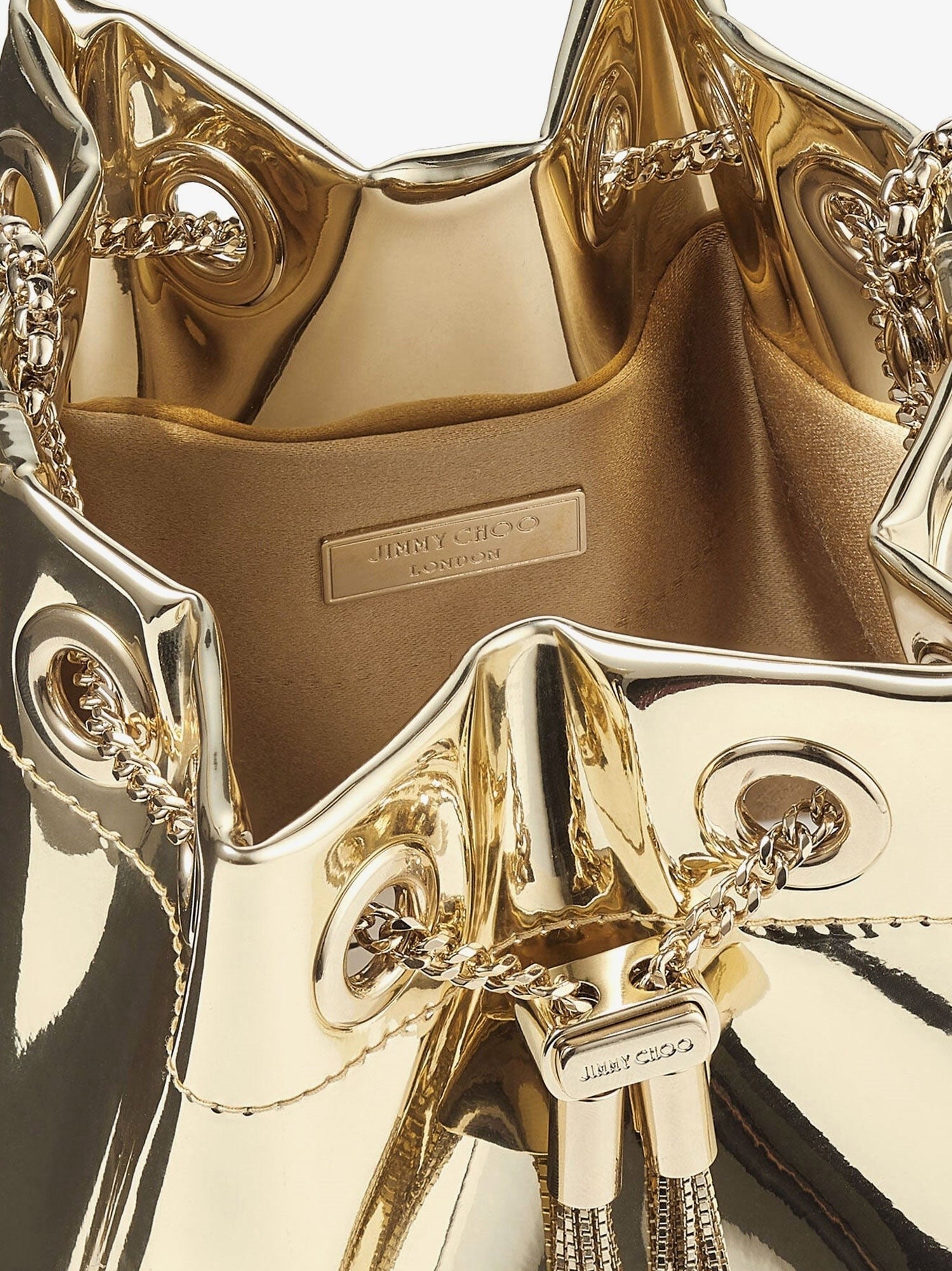 Jimmy Choo Women's Bon Bon Metallic Leather Bucket Bag Gold