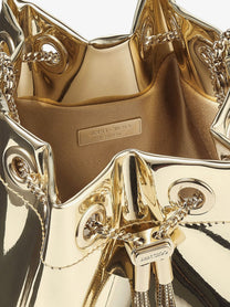 Jimmy Choo Women's Bon Bon Metallic Leather Bucket Bag Gold
