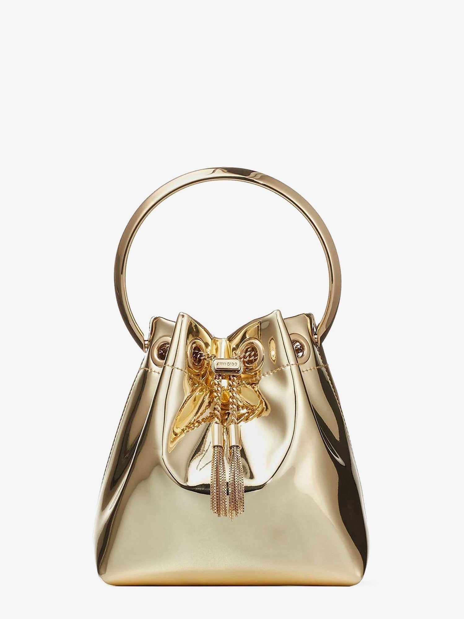 Jimmy Choo Women's Bon Bon Metallic Leather Bucket Bag Gold