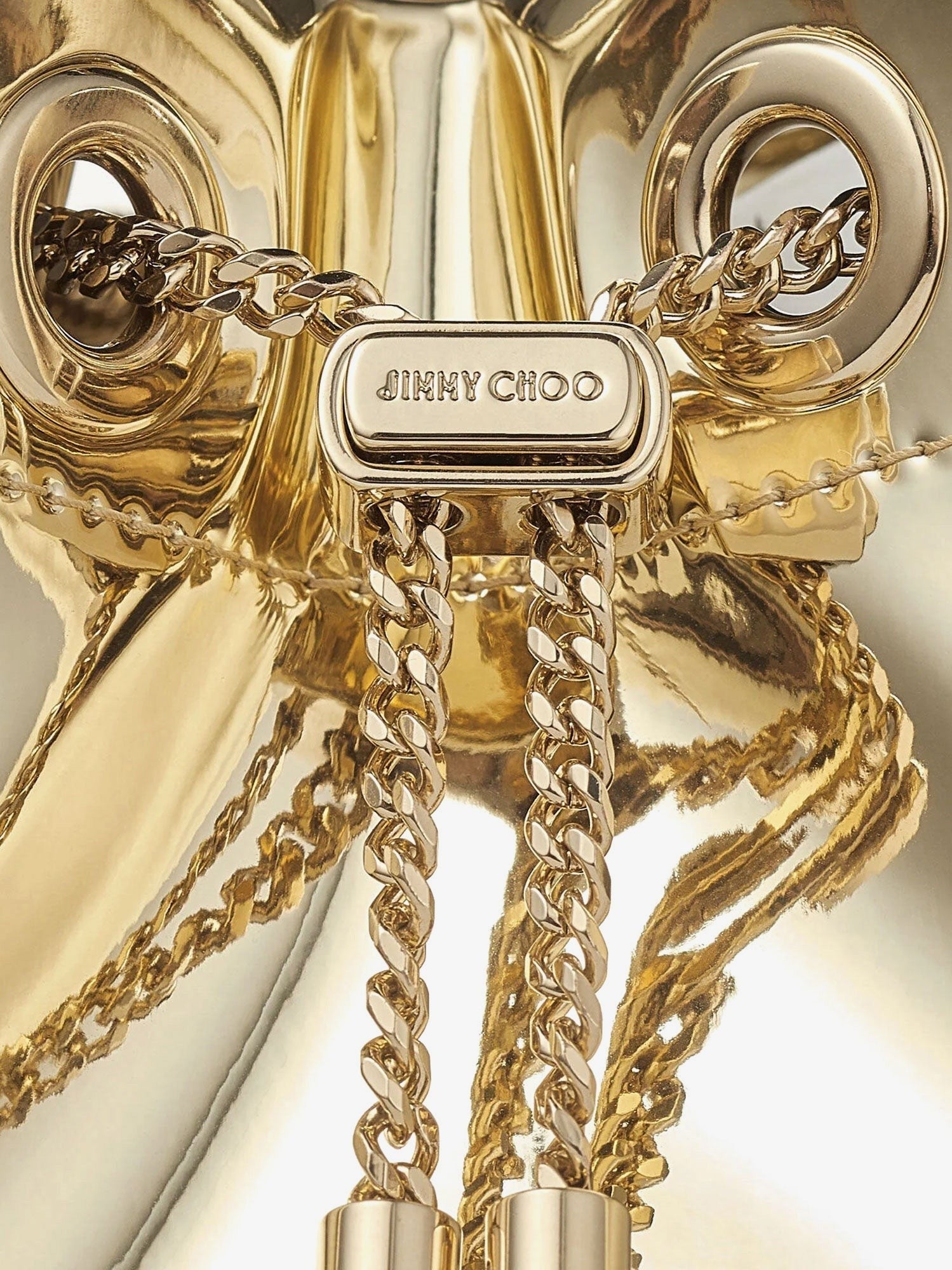 Jimmy Choo Women's Bon Bon Metallic Leather Bucket Bag Gold