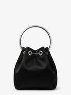 Jimmy Choo Women's Bon Bon Satin Bucket Bag Black, view 2
