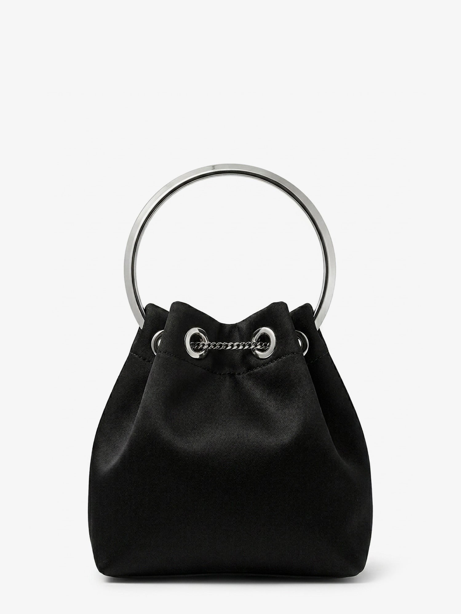 Jimmy Choo Women's Bon Bon Satin Bucket Bag Black