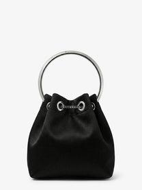 Jimmy Choo Women's Bon Bon Satin Bucket Bag Black