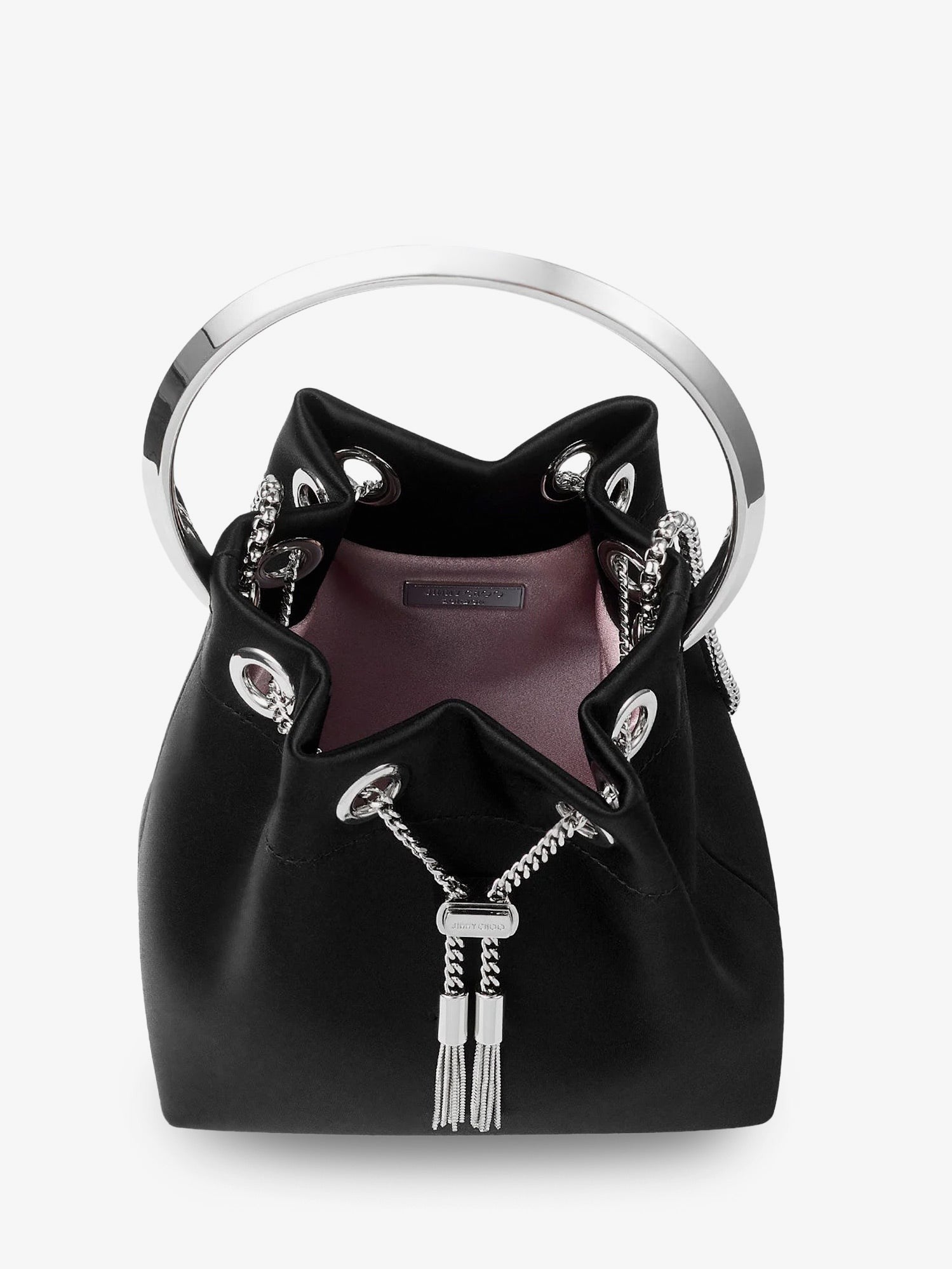 Jimmy Choo Women's Bon Bon Satin Bucket Bag Black