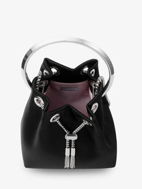Jimmy Choo Women's Bon Bon Satin Bucket Bag Black
