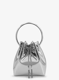 Jimmy Choo Women's Bonbon Bucket Bag in Mirrored Fabric Silver