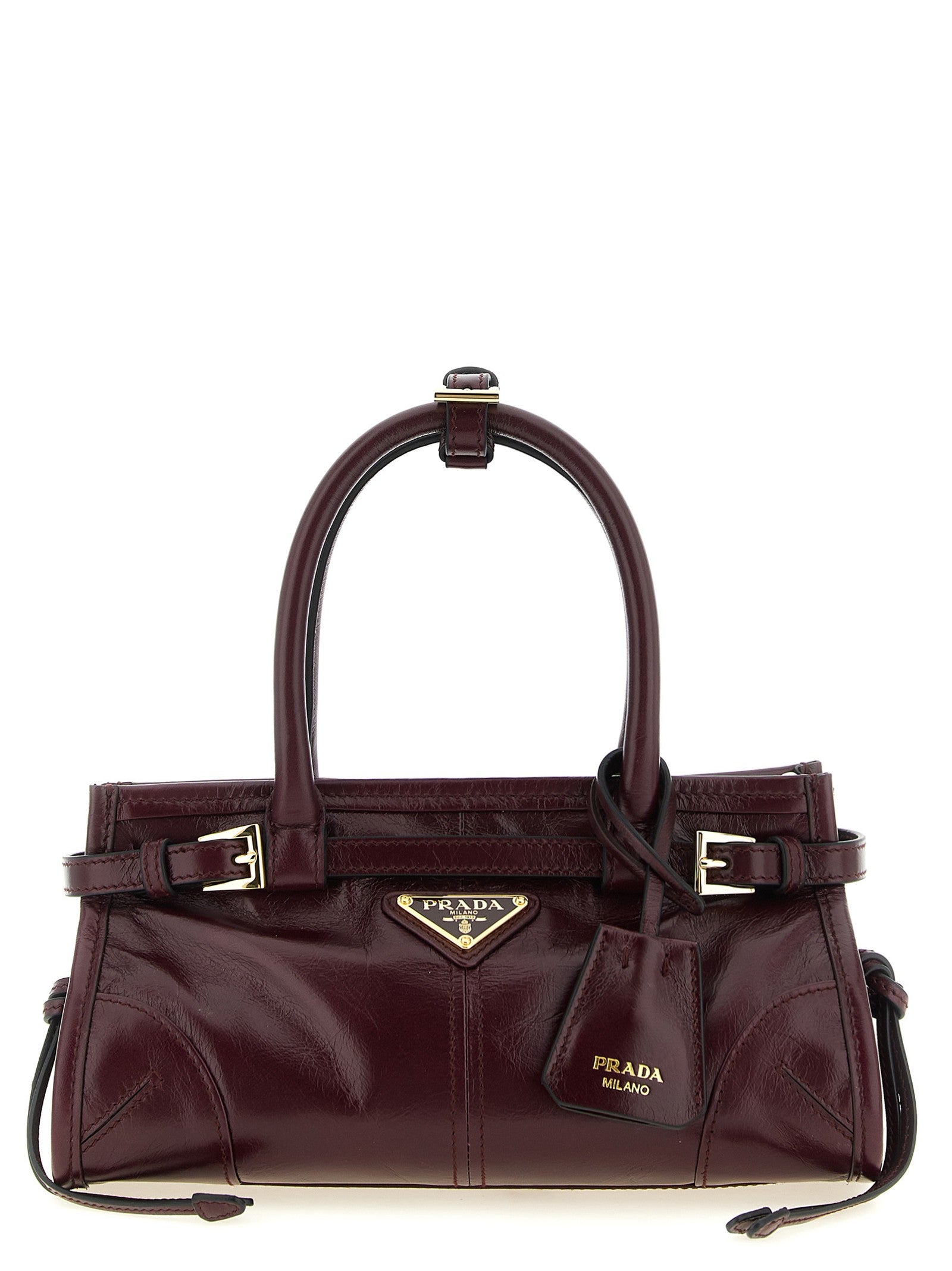 PRADA Bonnie Mini Leather Handbag Red