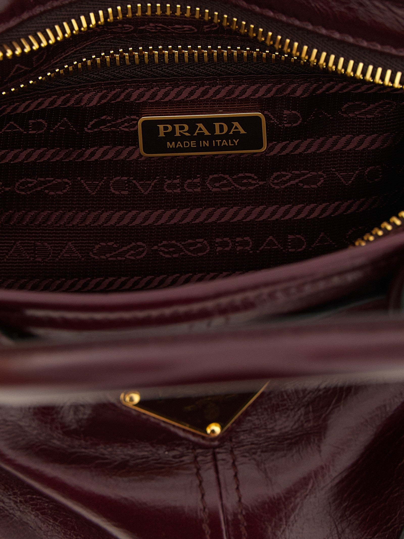PRADA Bonnie Mini Leather Handbag Red