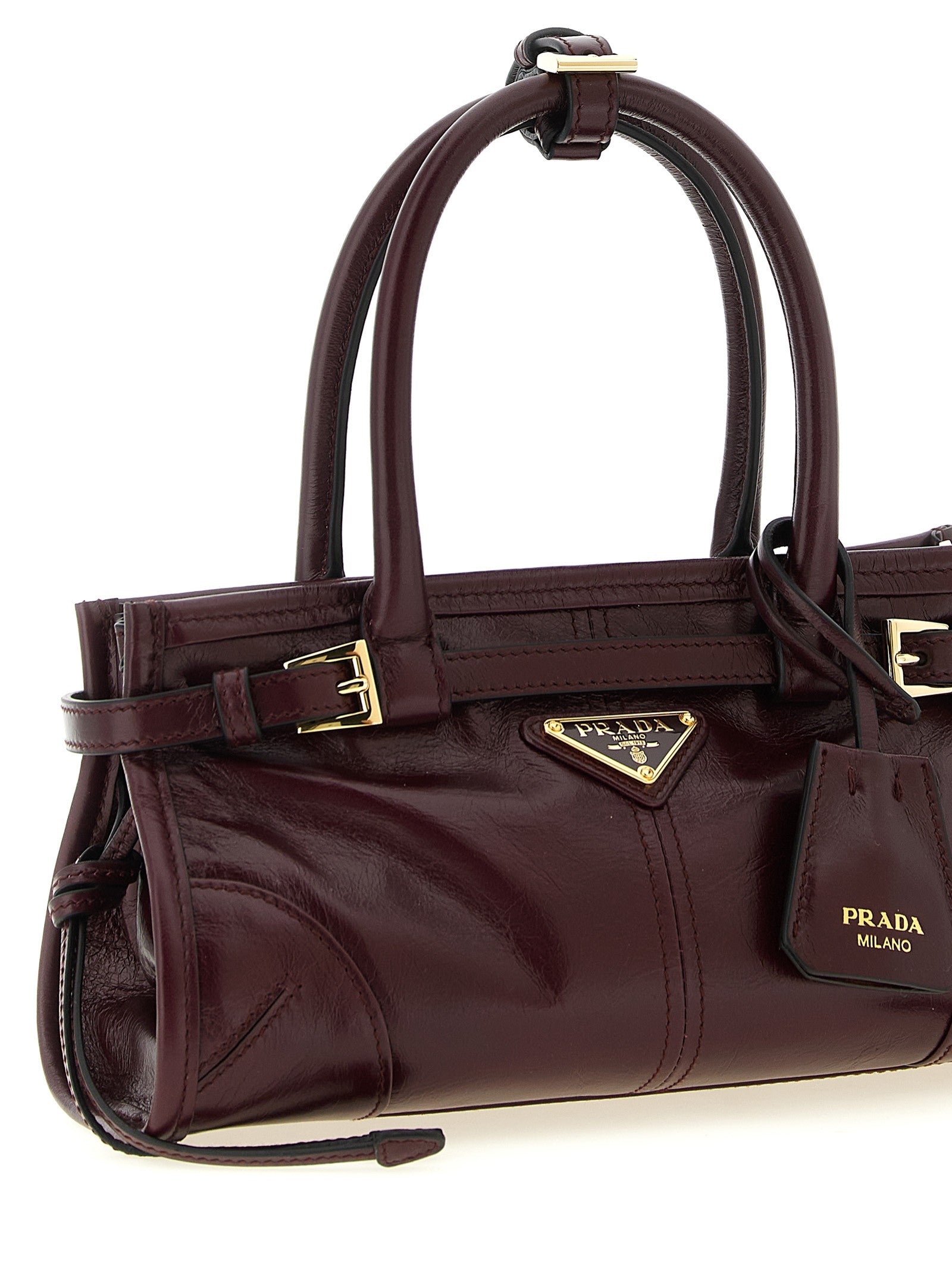 PRADA Bonnie Mini Leather Handbag Red