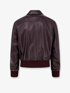 Ami Paris Men's Bordeaux Leather Jacket Pink, view 2