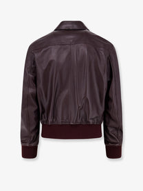 Ami Paris Men's Bordeaux Leather Jacket Pink, view 2