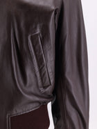 Ami Paris Men's Bordeaux Leather Jacket Pink, view 3