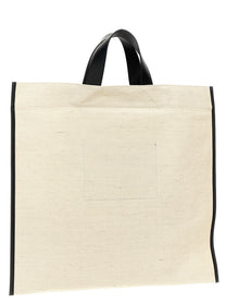 Jil Sander Border Book Tote Square Shopping Bag White