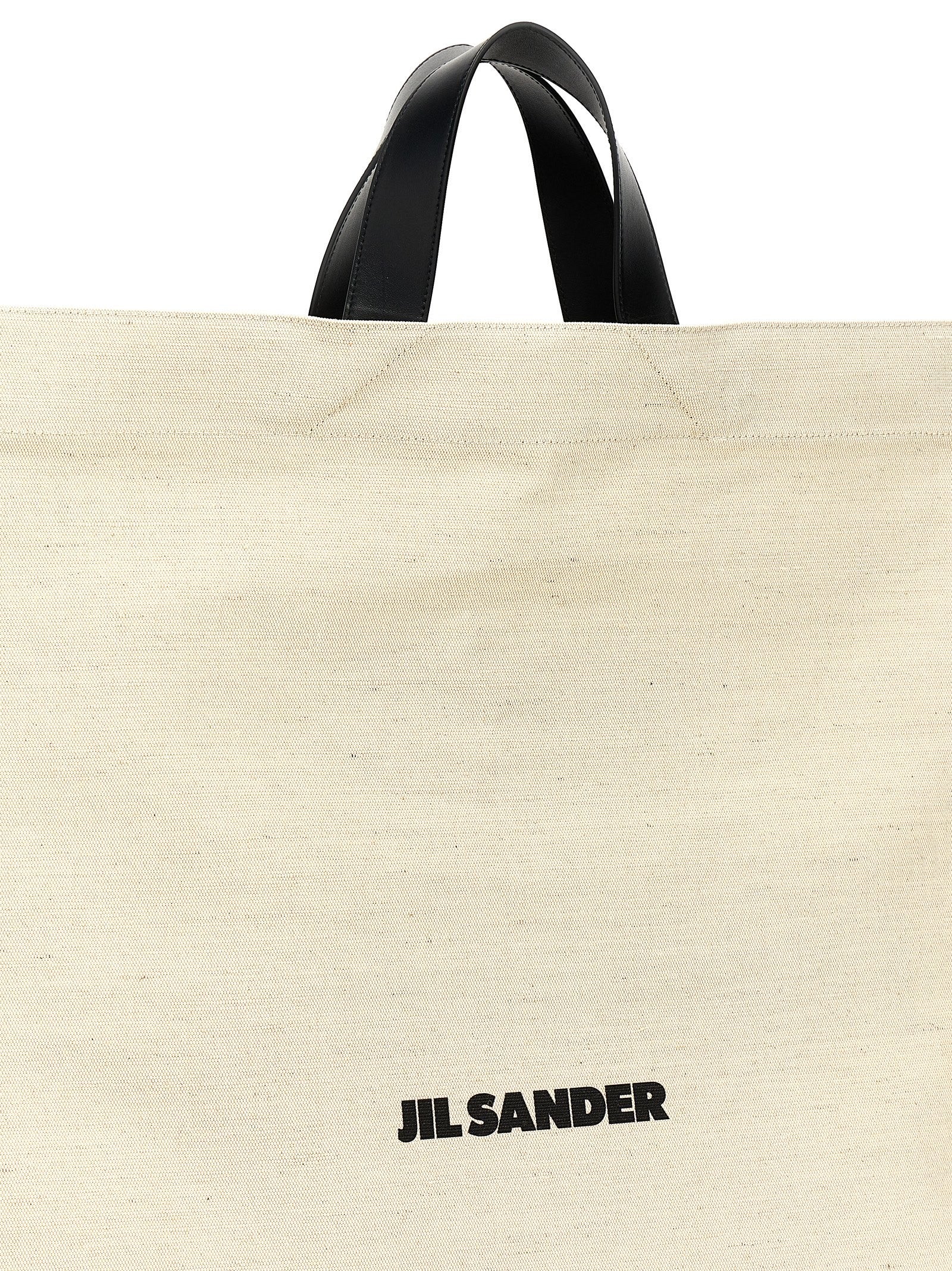 Jil Sander Border Book Tote Square Shopping Bag White