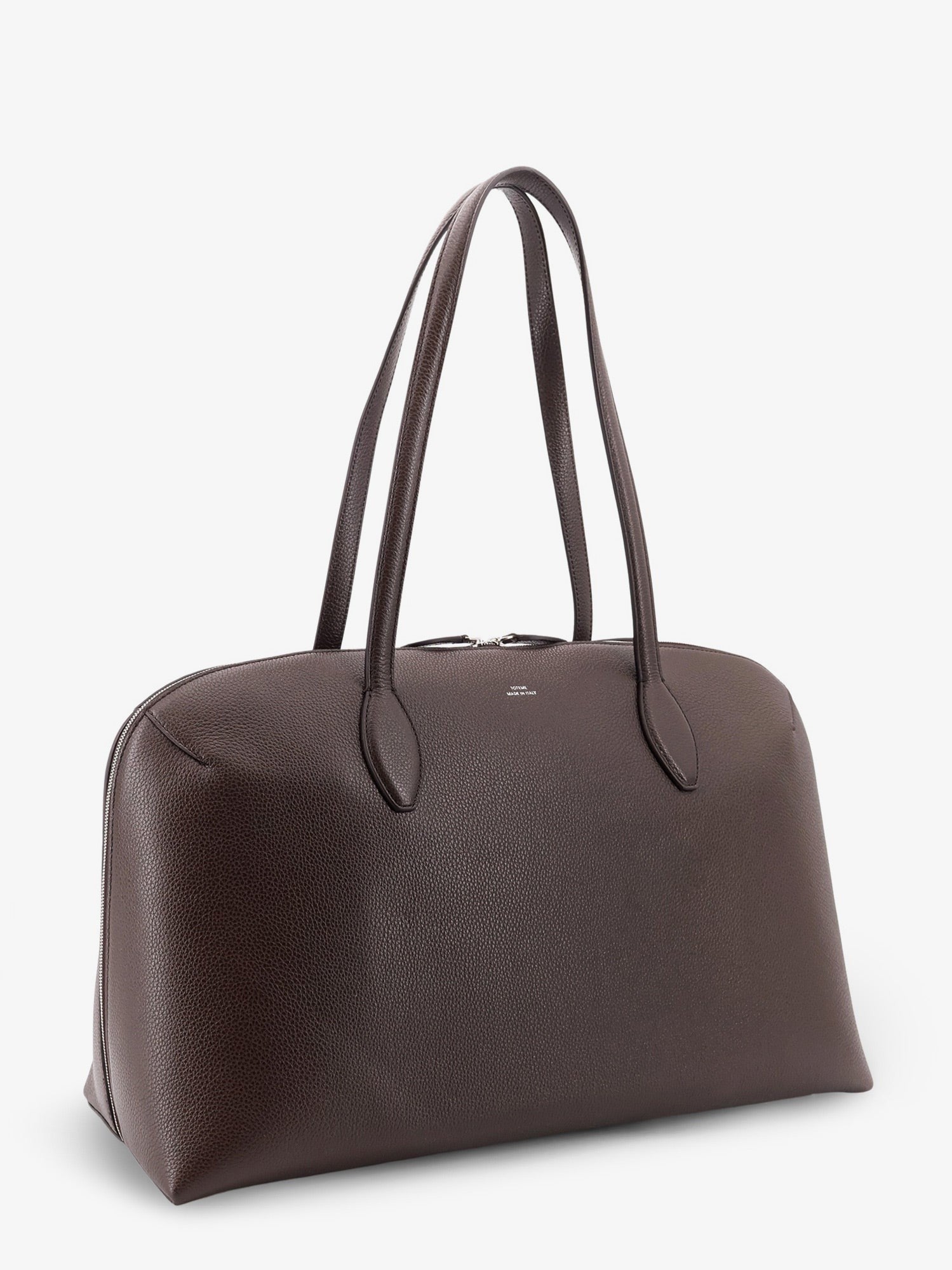 Toteme Women's Borsa Mano in Suede Con Inciso Frontale Brown Toteme