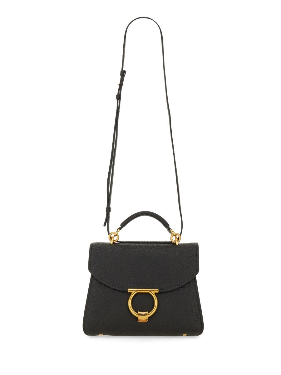 Ferragamo Women's Handbag Mini Gancini Black, view 2