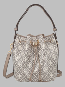 Tory Burch Women's Borsa Secchiello Monogram Beige
