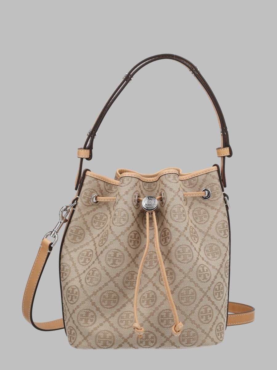Tory Burch Women's Borsa Secchiello Monogram Beige