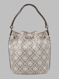 Tory Burch Women's Borsa Secchiello Monogram Beige