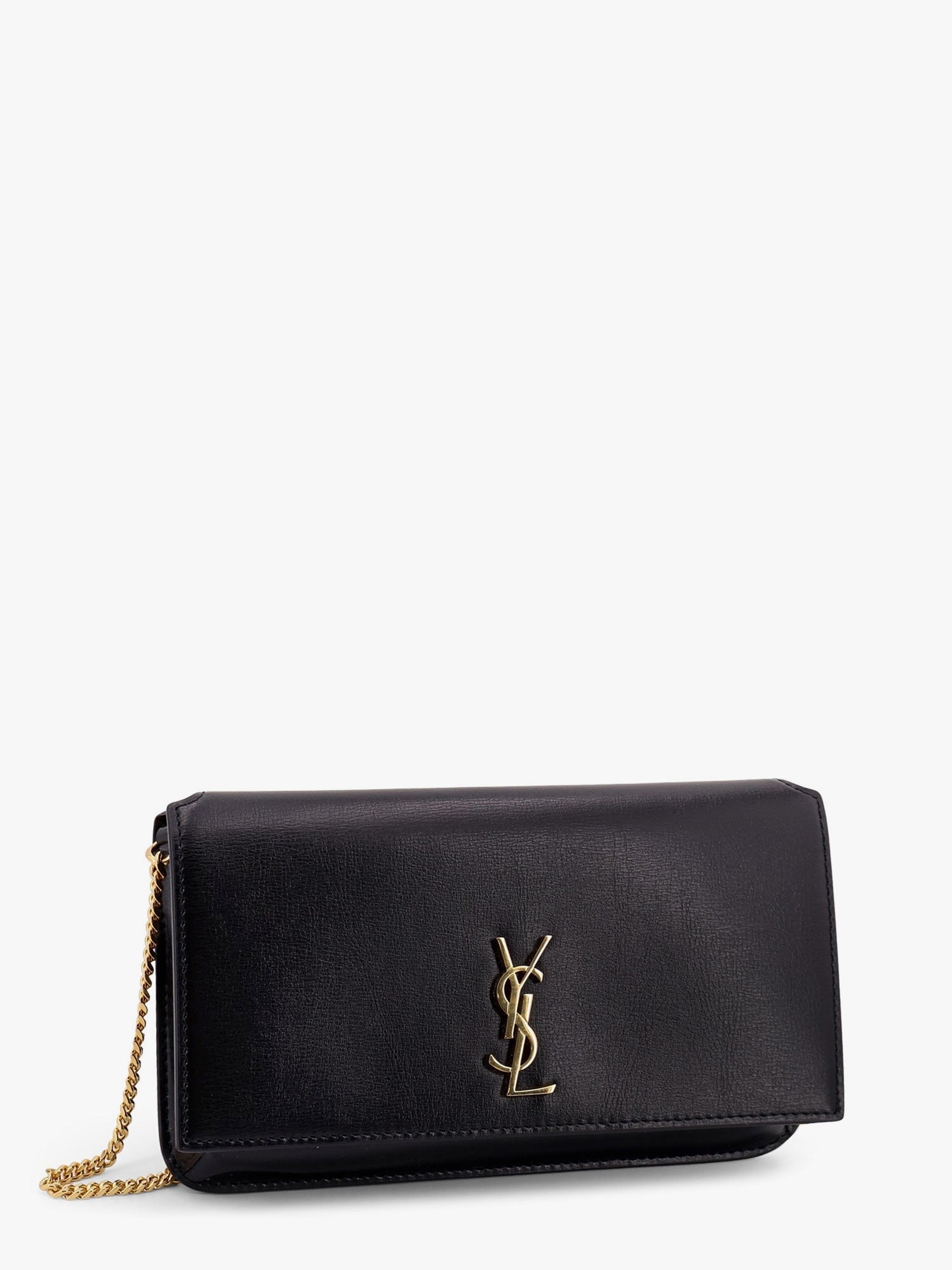 Saint Laurent Women's Cassandre Monogram Leather Crossbody Bag Black