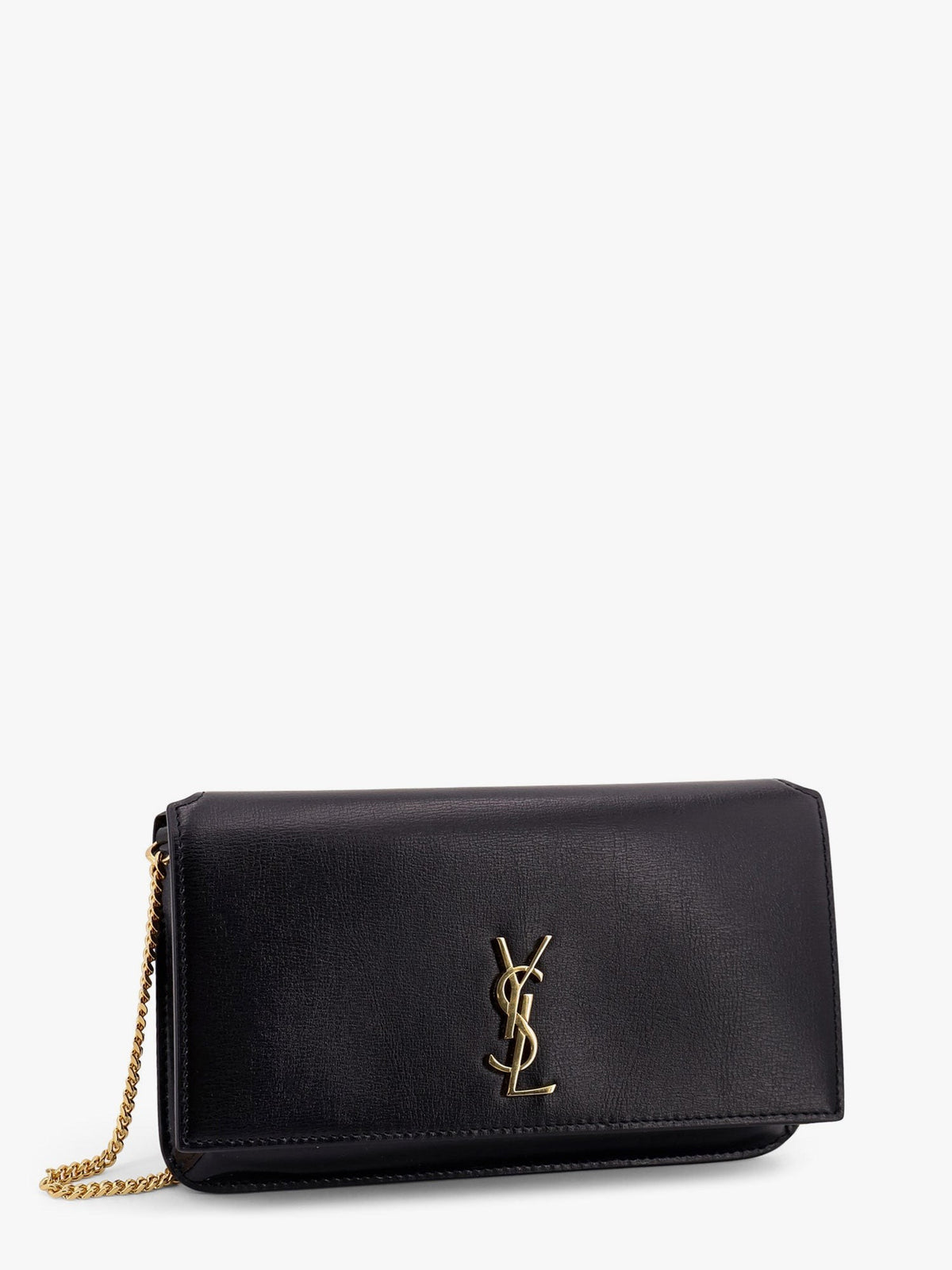 Saint Laurent Women's Cassandre Monogram Leather Crossbody Bag Black, view 3