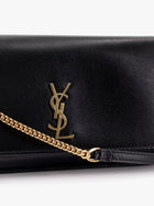 Saint Laurent Women's Cassandre Monogram Leather Crossbody Bag Black, view 4