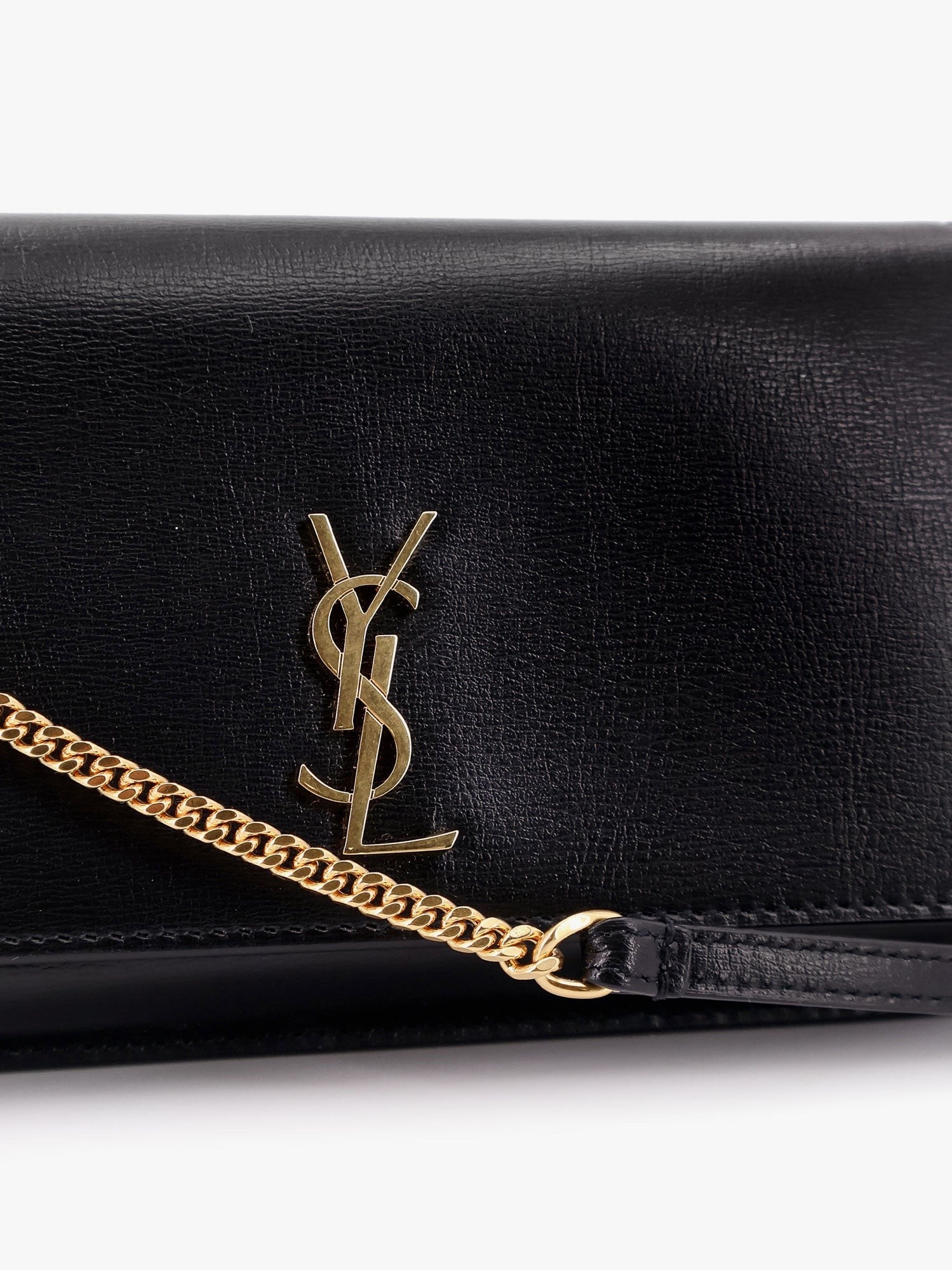 Saint Laurent Women's Cassandre Monogram Leather Crossbody Bag Black